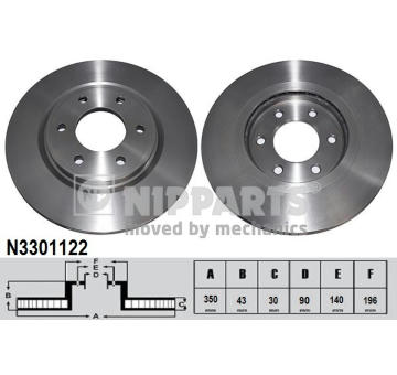 Brzdový kotúč NIPPARTS N3301122