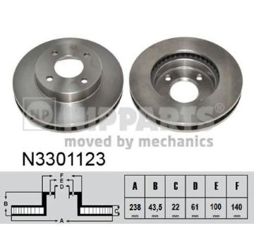 Brzdový kotúč NIPPARTS N3301123