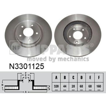 Brzdový kotouč NIPPARTS N3301125