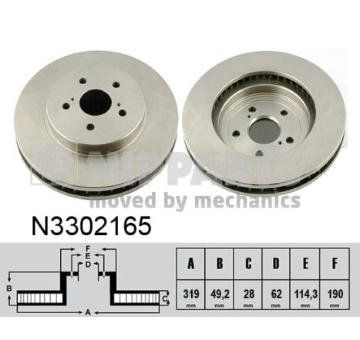 Brzdový kotúč NIPPARTS N3302165