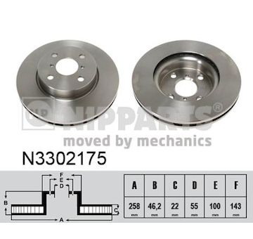 Brzdový kotouč NIPPARTS N3302175