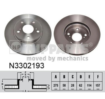 Brzdový kotúč NIPPARTS N3302193