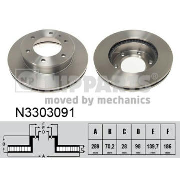 Brzdový kotouč NIPPARTS N3303091