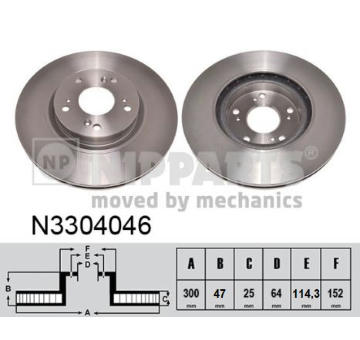 Brzdový kotúč NIPPARTS N3304046