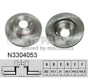 Brzdový kotouč NIPPARTS N3304053