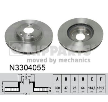 Brzdový kotouč NIPPARTS N3304055