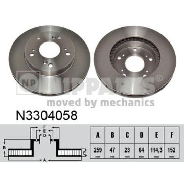 Brzdový kotouč NIPPARTS N3304058