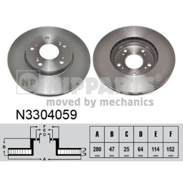 Brzdový kotouč NIPPARTS N3304059