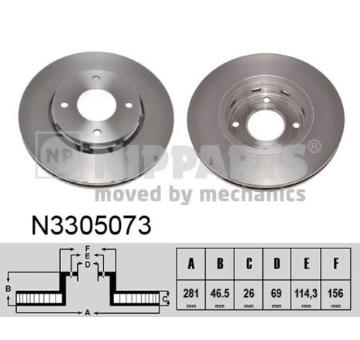 Brzdový kotouč NIPPARTS N3305073