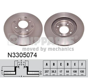 Brzdový kotouč NIPPARTS N3305074