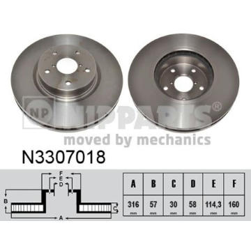 Brzdový kotouč NIPPARTS N3307018