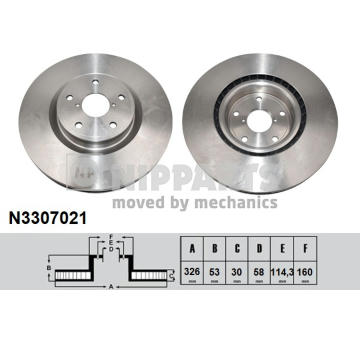 Brzdový kotouč NIPPARTS N3307021