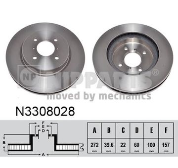 Brzdový kotouč NIPPARTS N3308028