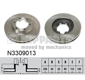 Brzdový kotouč NIPPARTS N3309013