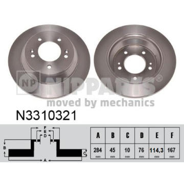 Brzdový kotúč NIPPARTS N3310321