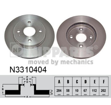 Brzdový kotúč NIPPARTS N3310404