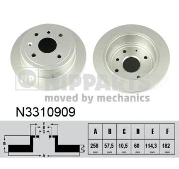 Brzdový kotúč NIPPARTS N3310909
