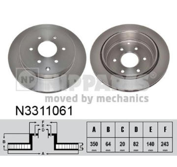 Brzdový kotúč NIPPARTS N3311061