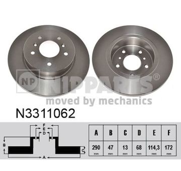 Brzdový kotúč NIPPARTS N3311062