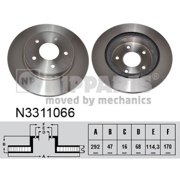 Brzdový kotouč NIPPARTS N3311066