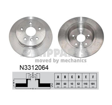 Brzdový kotouč NIPPARTS N3312064