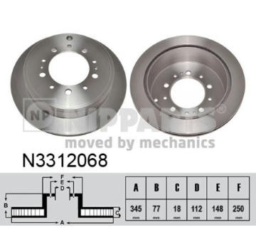 Brzdový kotouč NIPPARTS N3312068