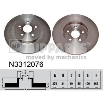 Brzdový kotouč NIPPARTS N3312076