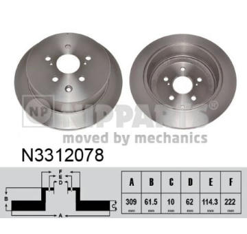 Brzdový kotouč NIPPARTS N3312078