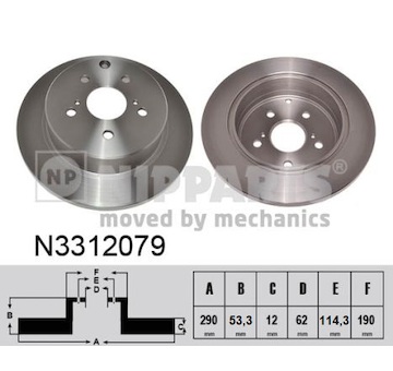 Brzdový kotouč NIPPARTS N3312079