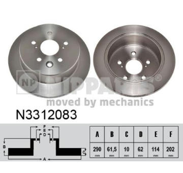 Brzdový kotouč NIPPARTS N3312083