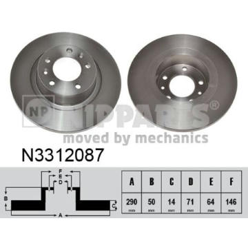 Brzdový kotouč NIPPARTS N3312087