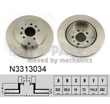 Brzdový kotúč NIPPARTS N3313034