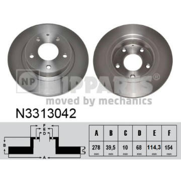 Brzdový kotúč NIPPARTS N3313042