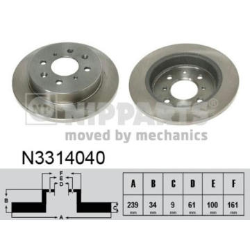 Brzdový kotúč NIPPARTS N3314040