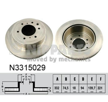 Brzdový kotouč NIPPARTS N3315029