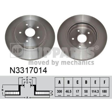 Brzdový kotúč NIPPARTS N3317014