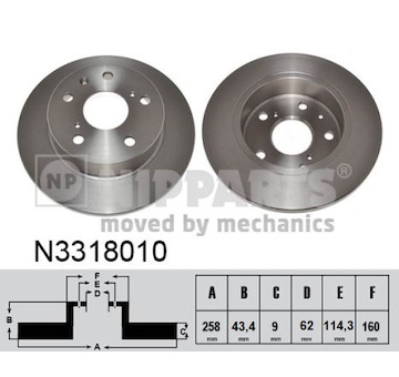 Brzdový kotouč NIPPARTS N3318010