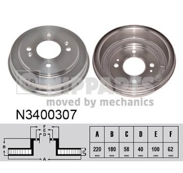 Brzdový buben NIPPARTS N3400307