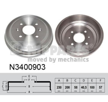 Brzdový buben NIPPARTS N3400903