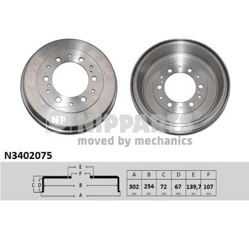 Brzdový bubon NIPPARTS N3402075