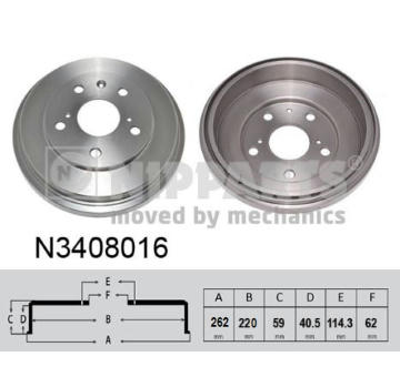 Brzdový bubon NIPPARTS N3408016
