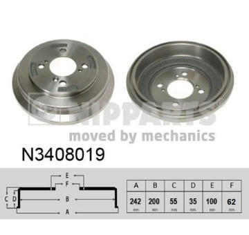 Brzdový buben NIPPARTS N3408019