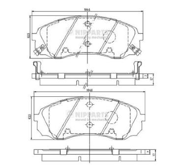 Sada brzdových destiček, kotoučová brzda NIPPARTS N3600329