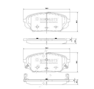 Sada brzdových destiček, kotoučová brzda NIPPARTS N3600551