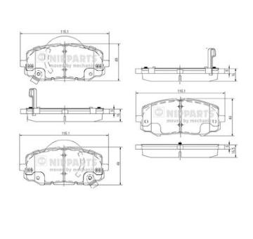 Sada brzdových destiček, kotoučová brzda NIPPARTS N3600552