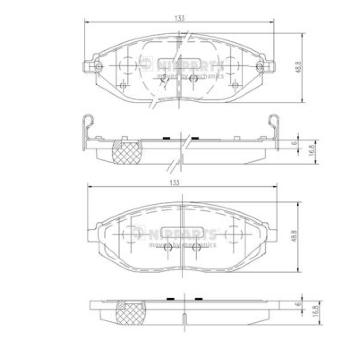 Sada brzdových destiček, kotoučová brzda NIPPARTS N3600916