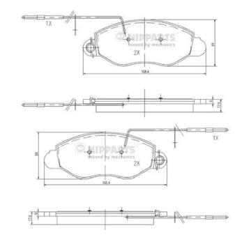 Sada brzdových destiček, kotoučová brzda NIPPARTS N3601104