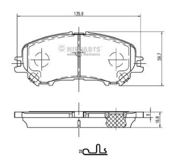 Sada brzdových destiček, kotoučová brzda NIPPARTS N3601111