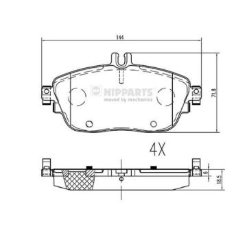 Sada brzdových destiček, kotoučová brzda NIPPARTS N3601114