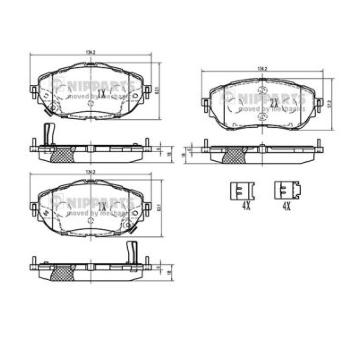 Sada brzdových destiček, kotoučová brzda NIPPARTS N3602150